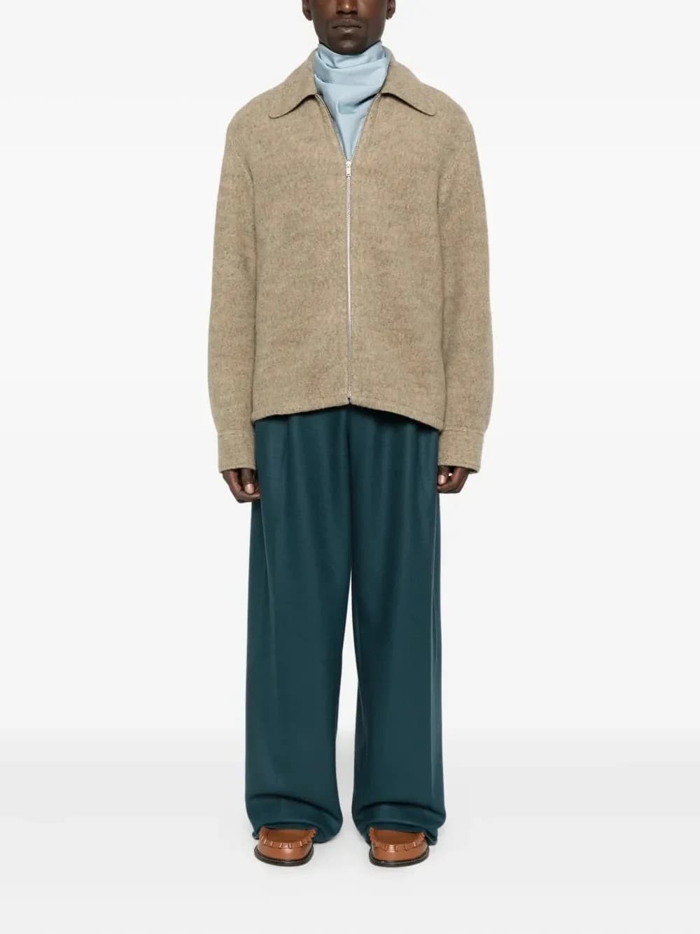 JIL SANDER Giacca Bomber in Melange Sabbia