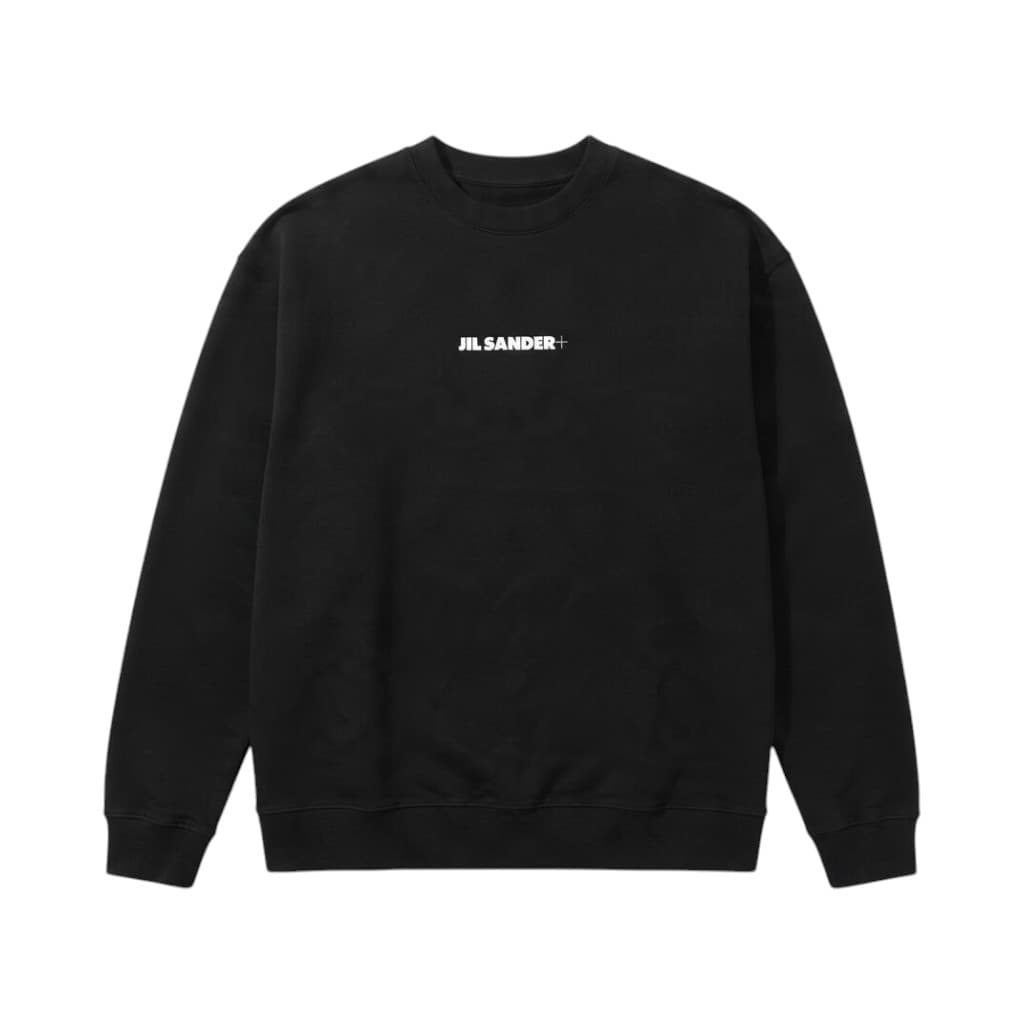 JIL SANDER Felpa Uomo in Cotone Nero con Logo