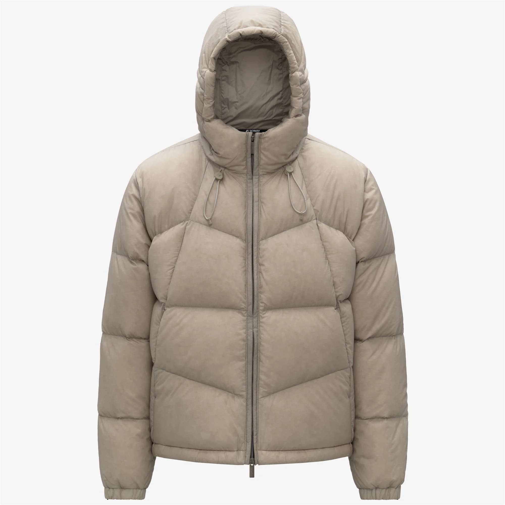 K-Way Quill Thermo Light Ripstop Giubbotto Uomo Beige con Cappuccio