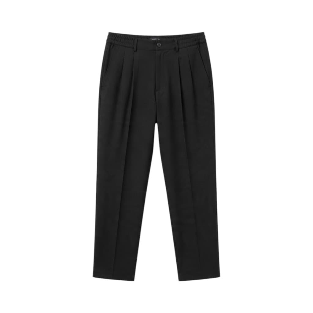LOWBRAND Pantaloni Nero con Vita Elasticizzata e Tasche