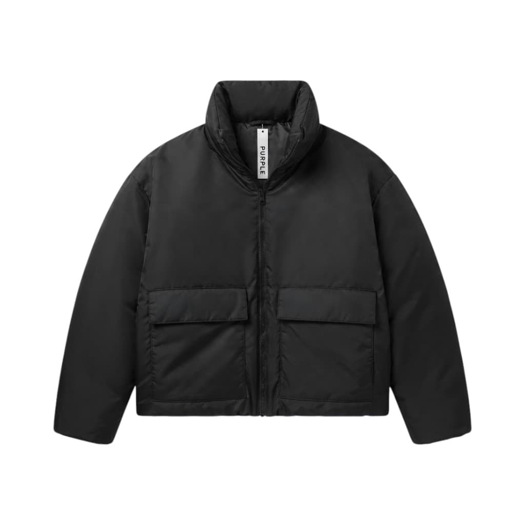 PURPLE BRAND Giacca Giubbotto Nero in Nylon Padded
