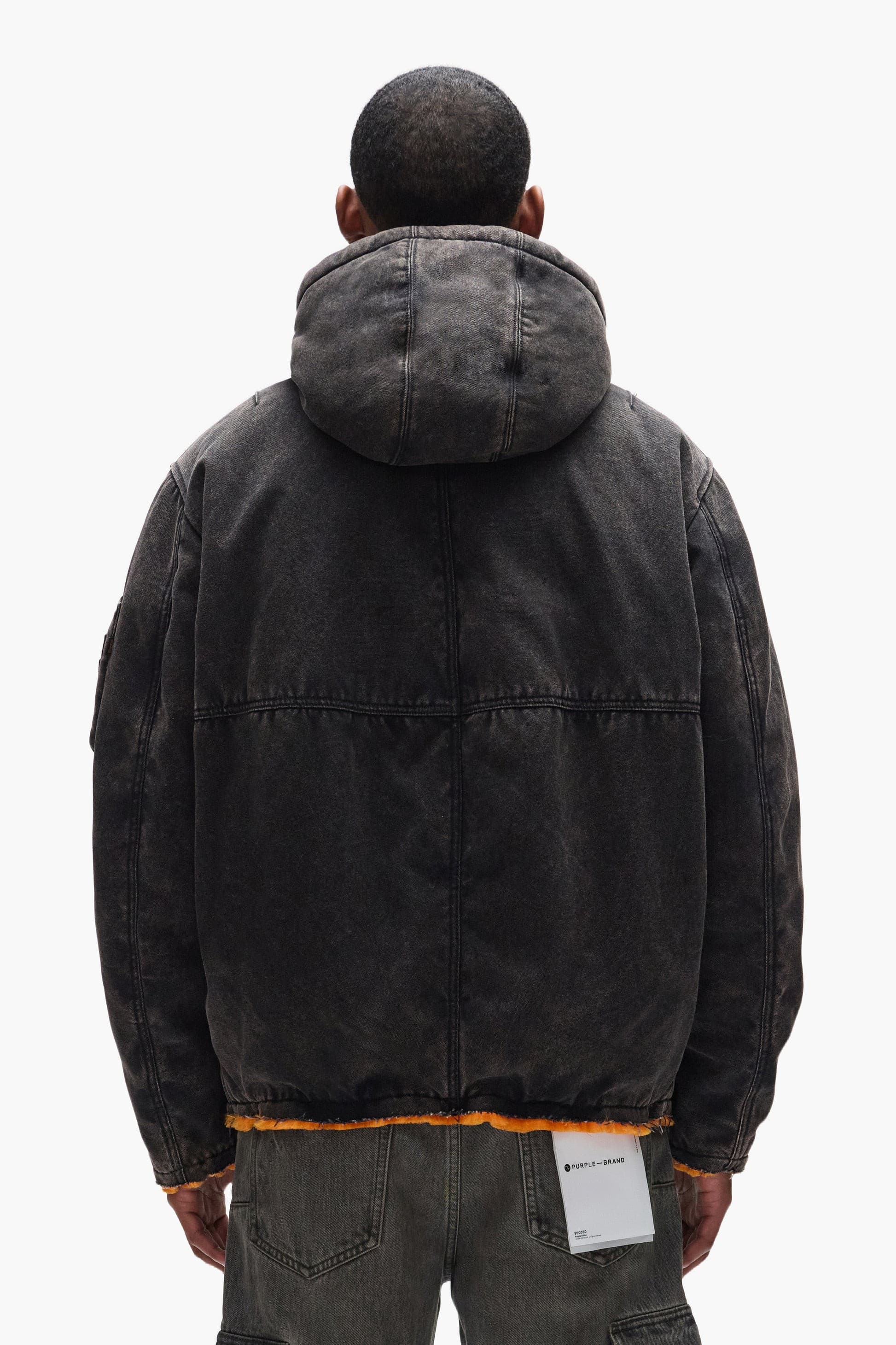 Purple Brand M6103APHB825-NER Bomber Uomo Nero con Cappuccio