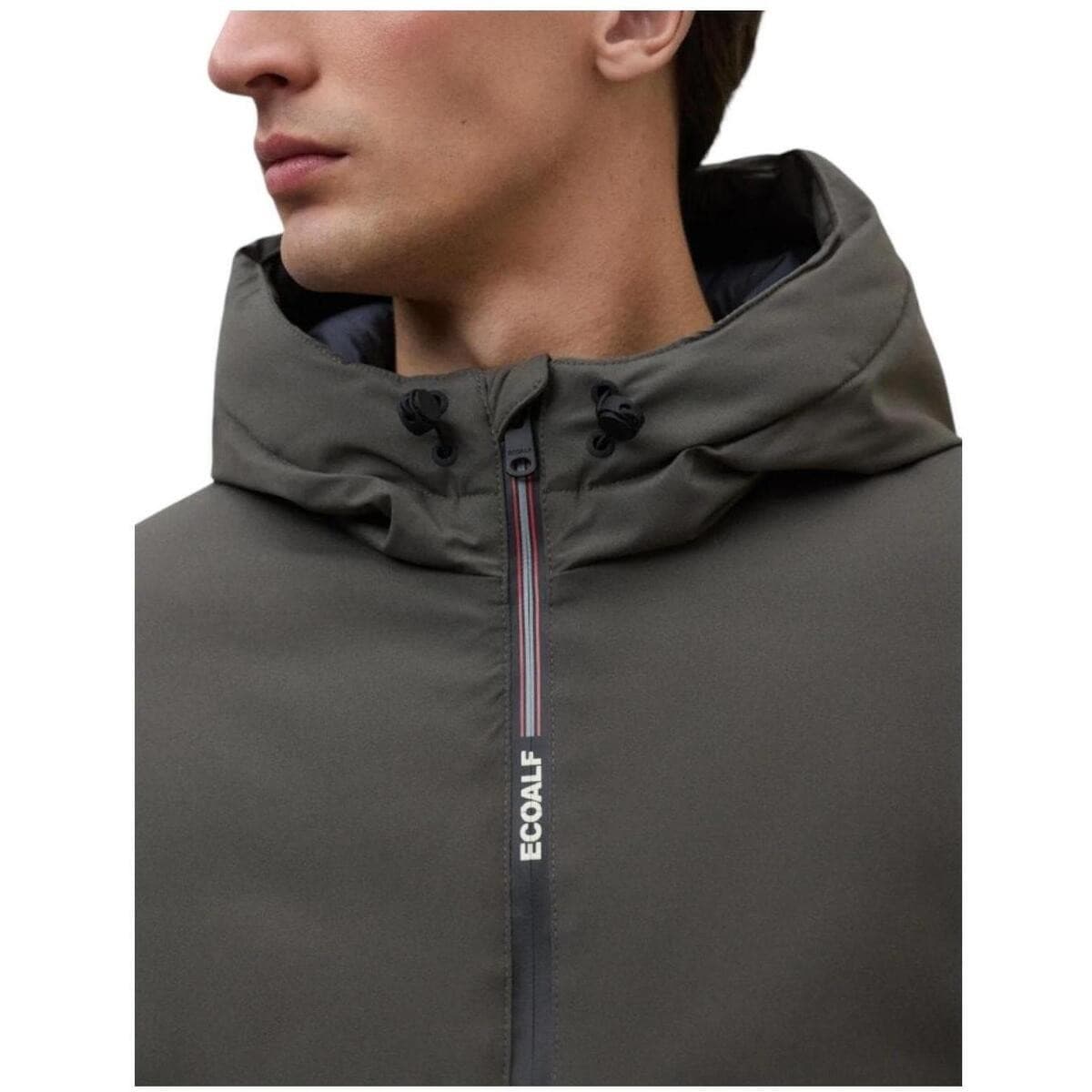Ecoalf Cartes Giubbino Uomo Nero Opaco con Cappuccio