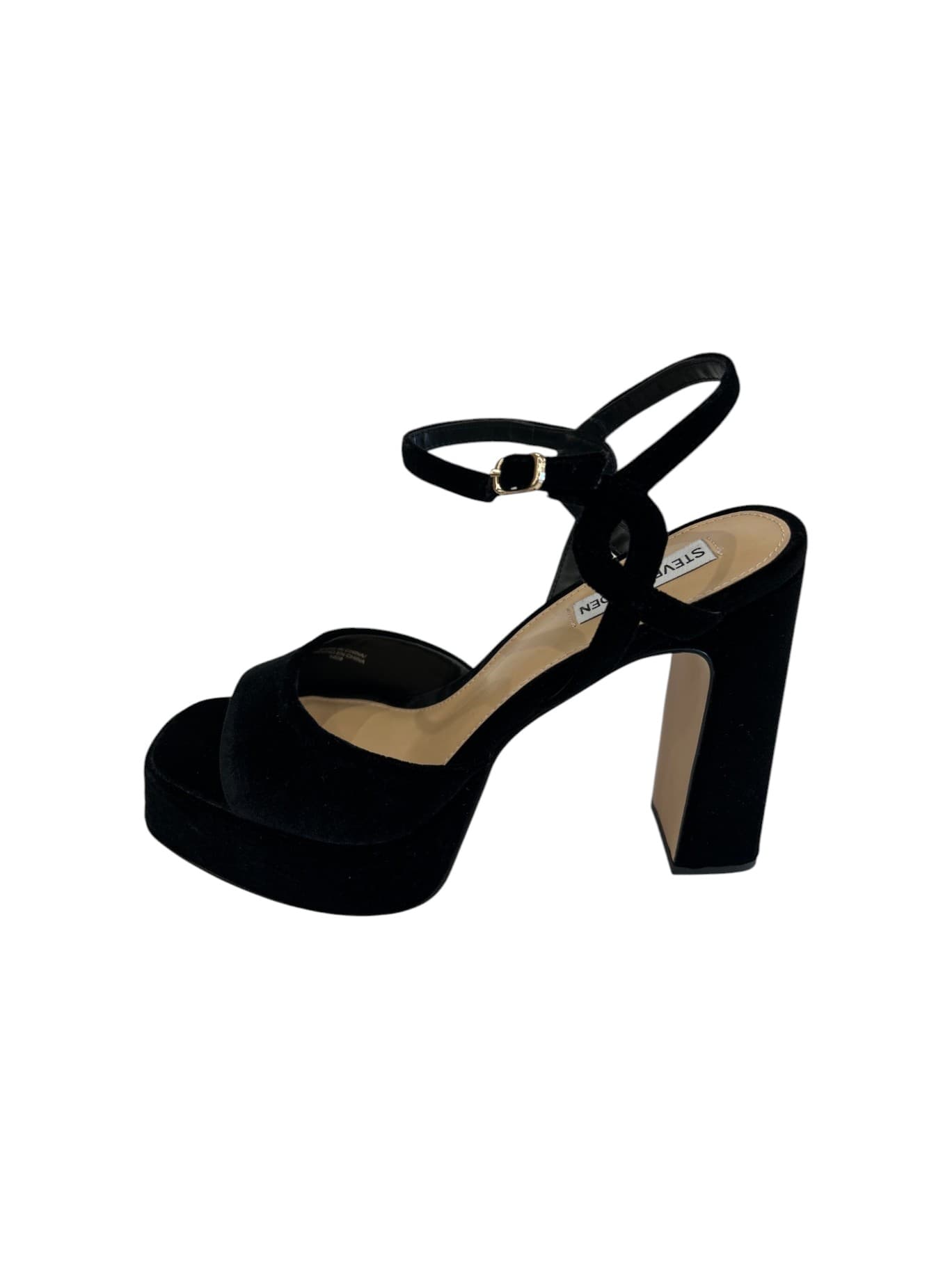 STEVE MADDEN Sandali Donna in Velluto Nero con Tacco Alto