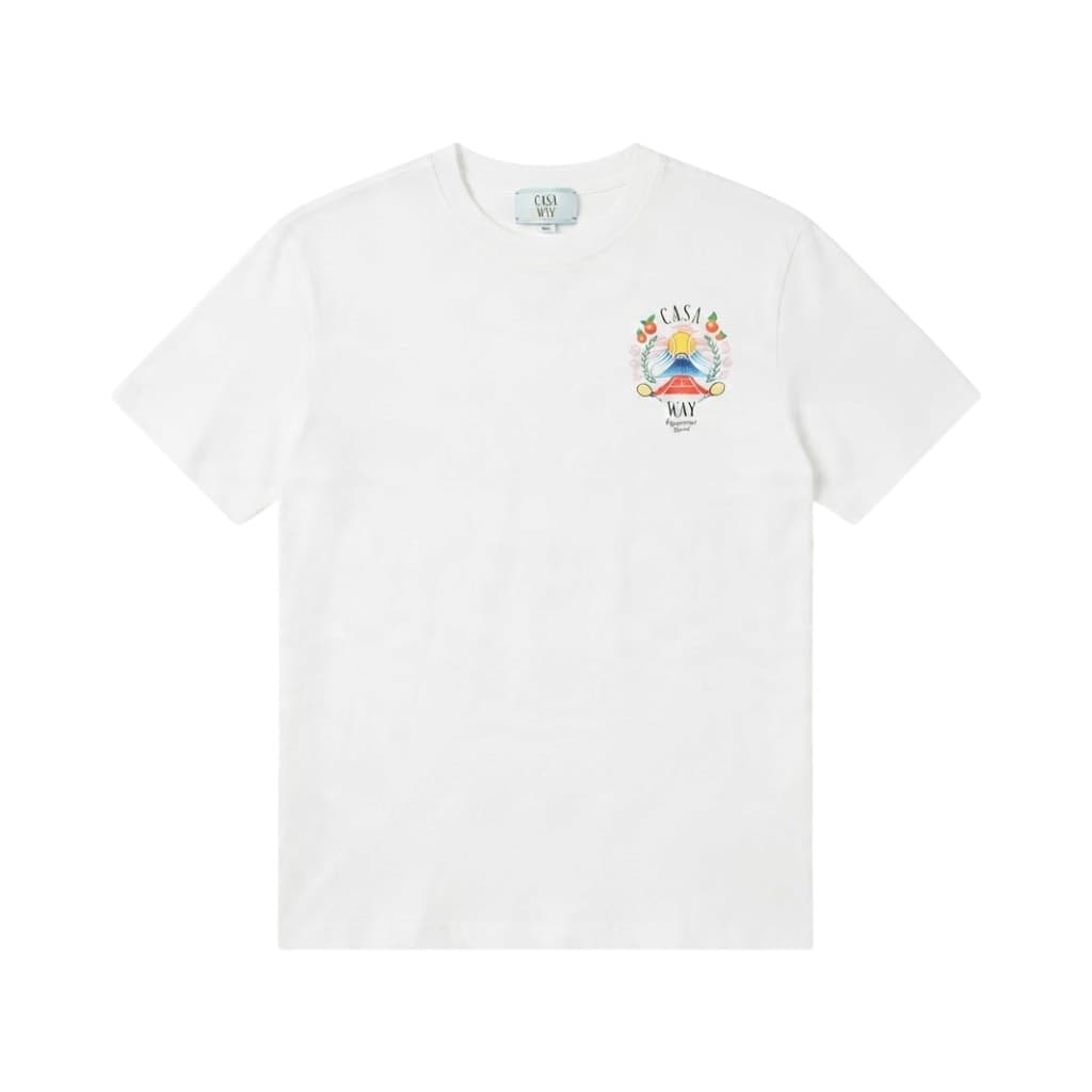 CASABLANCA T-shirt Maglieria Bianco con Stampa Colorata