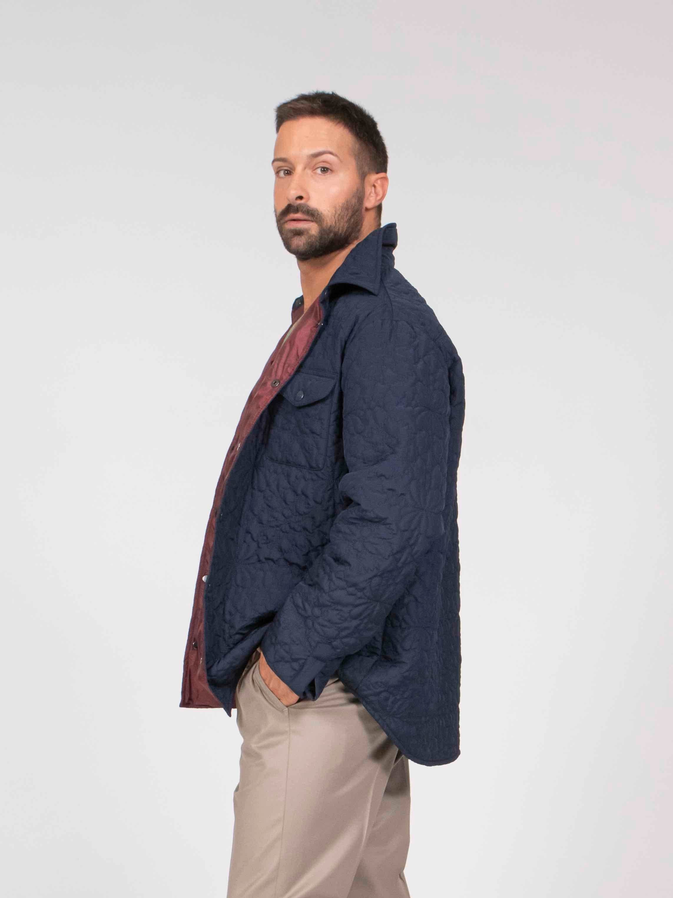 Etro Giubbino Uomo Trapuntato Blu Scuro
