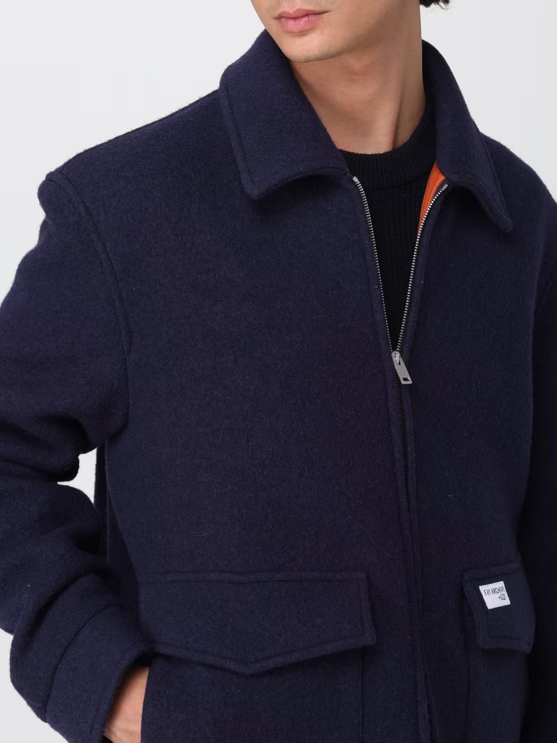 Fay Cappotto Uomo Blu Navy Elegante con Chiusura a Bottoni – NAM12511610-XQZU807