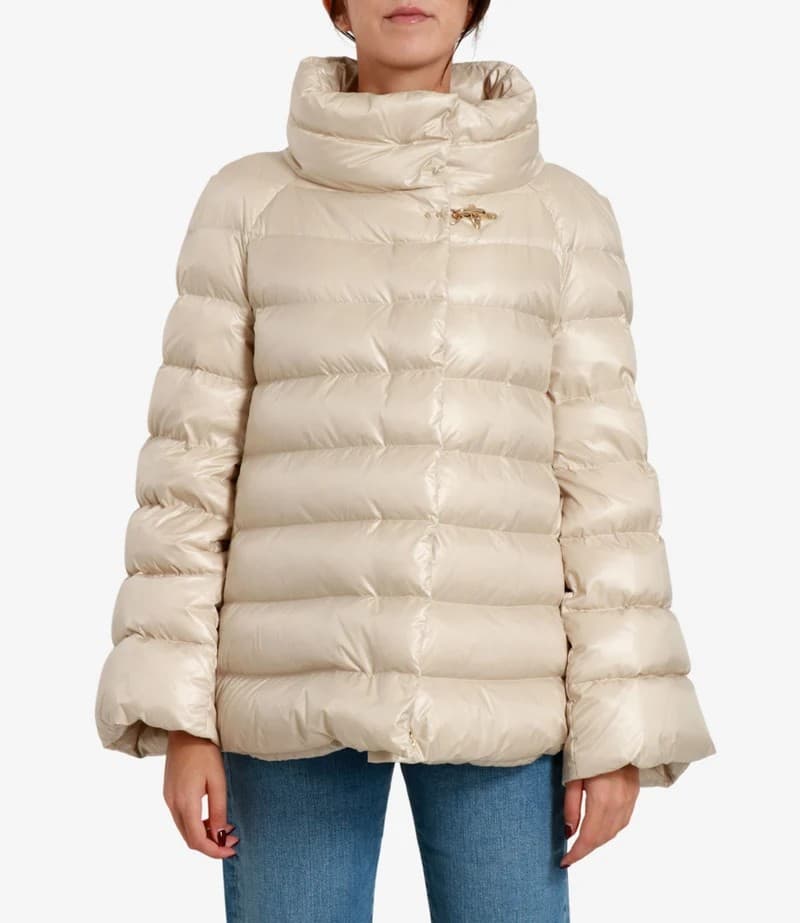 Fay Down Cape Raglan Giubbotto Piumino Donna Grigio con Gancio