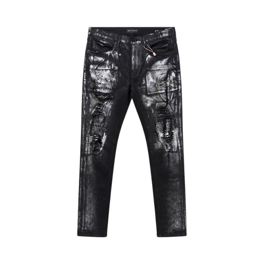 Purple Brand Jeans in Nero con Effetto Stropicciato