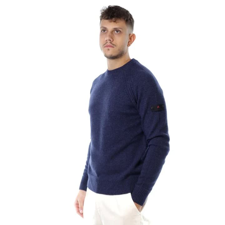 Peuterey Maglione Girocollo Uomo Grigio Antracite con Logo