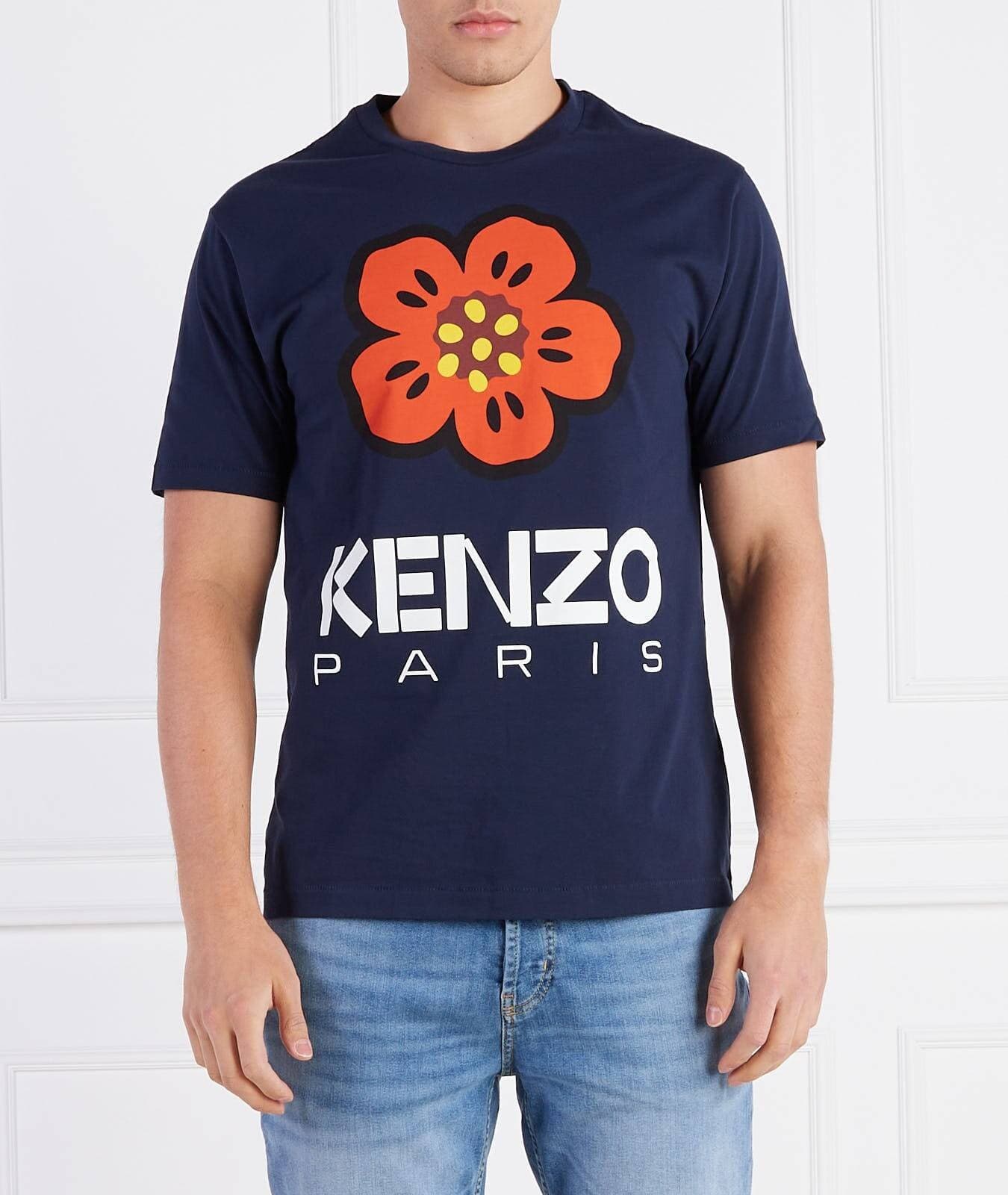 KENZO Maglieria T-shirt Celeste con Ricamo Kenzo Paris