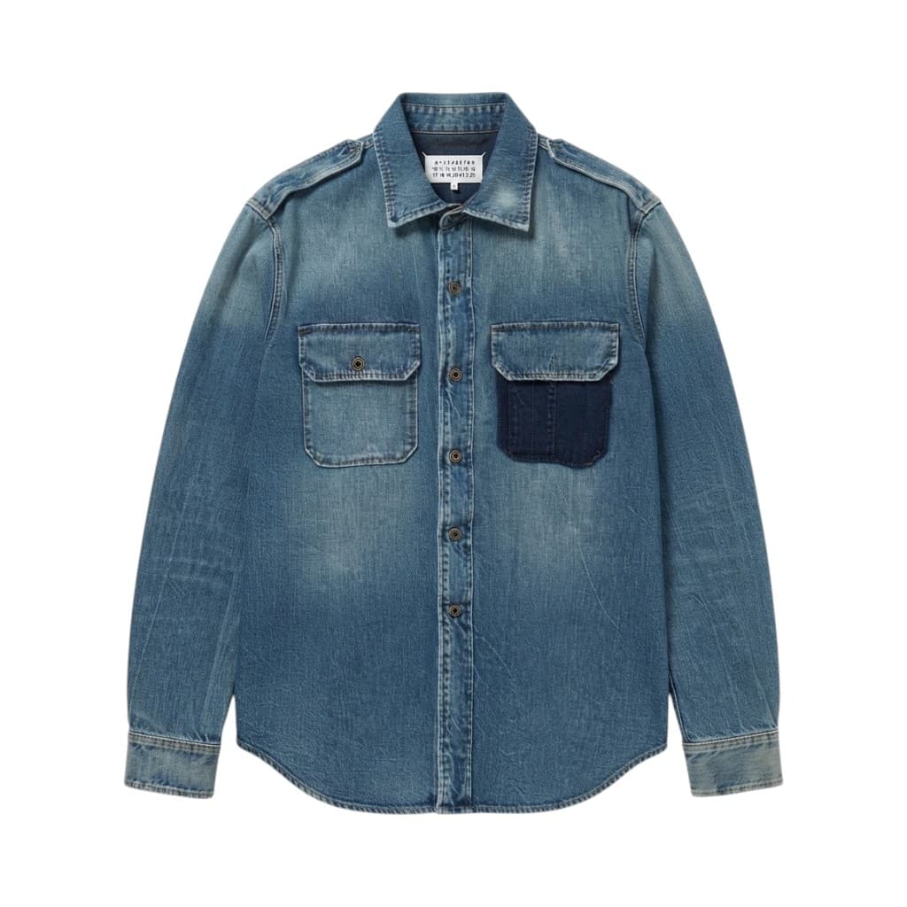 MAISON MARGIELA Giacca in Denim Blu con Dettagli Distintivi