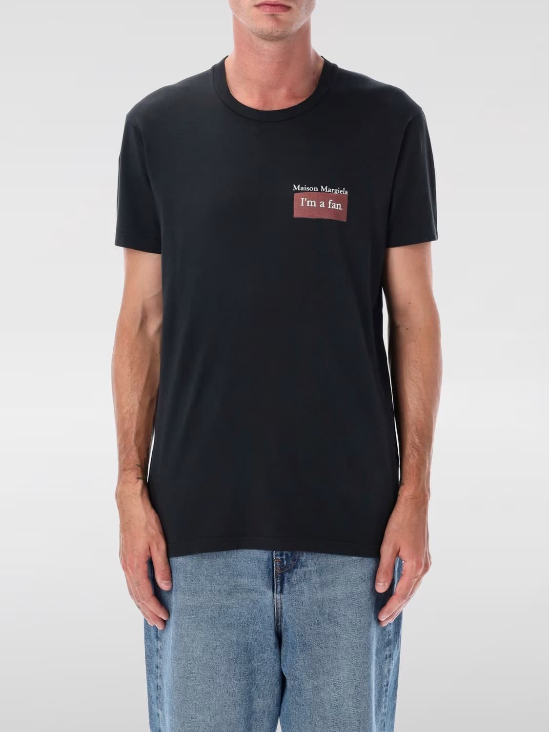 Maison Margiela T-shirt Uomo Grigia in Cotone con Stampa Grafica