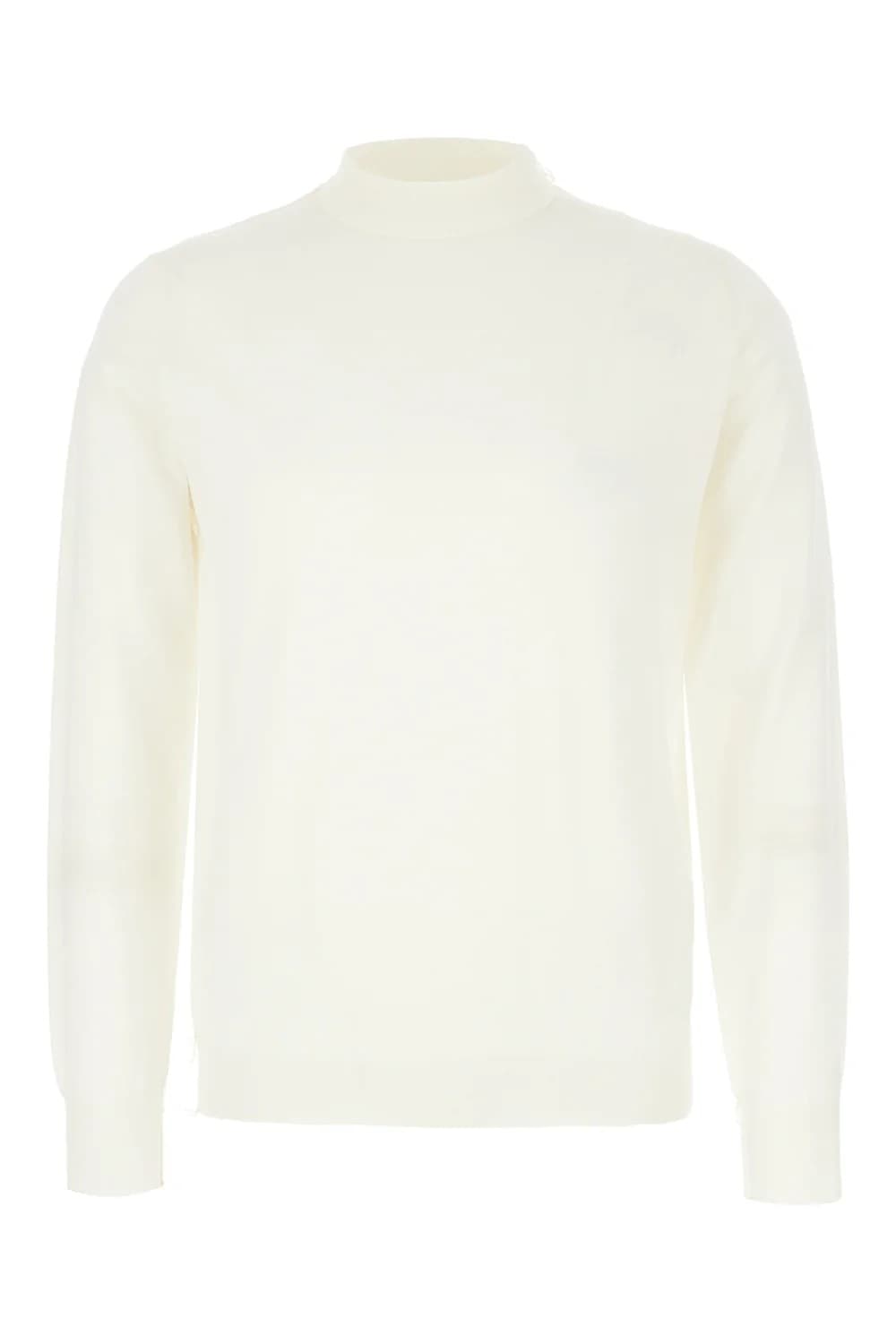 Maison Margiela Lupetto Donna in Lana Avorio con Four Stitches