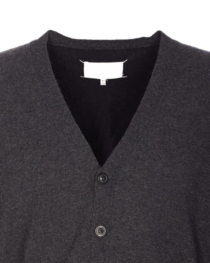 Maison Margiela Cardigan Uomo Grigio in Lana