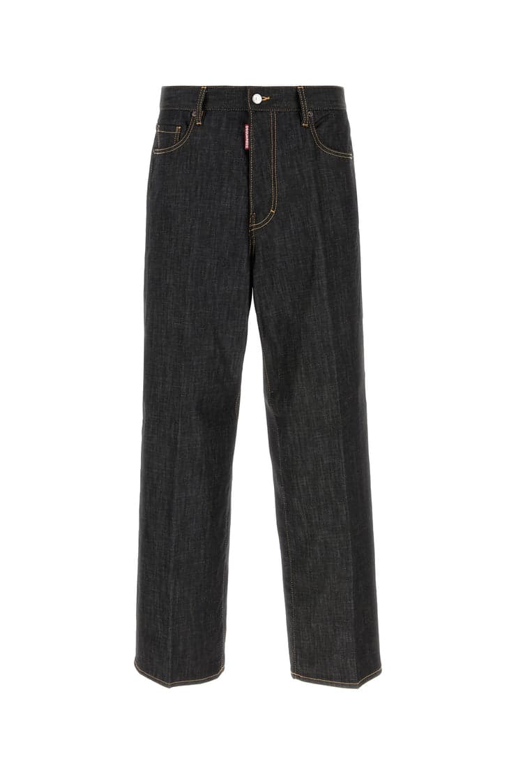 DSQUARED Jeans dalla gamba ampia Loose in denim stretch nero