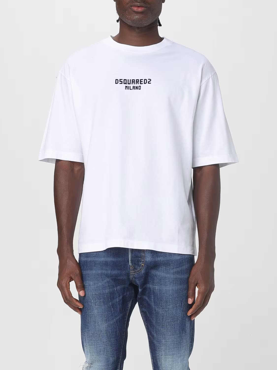 DSQUARED2 T-shirt Maglieria Bianca con Logo Milano