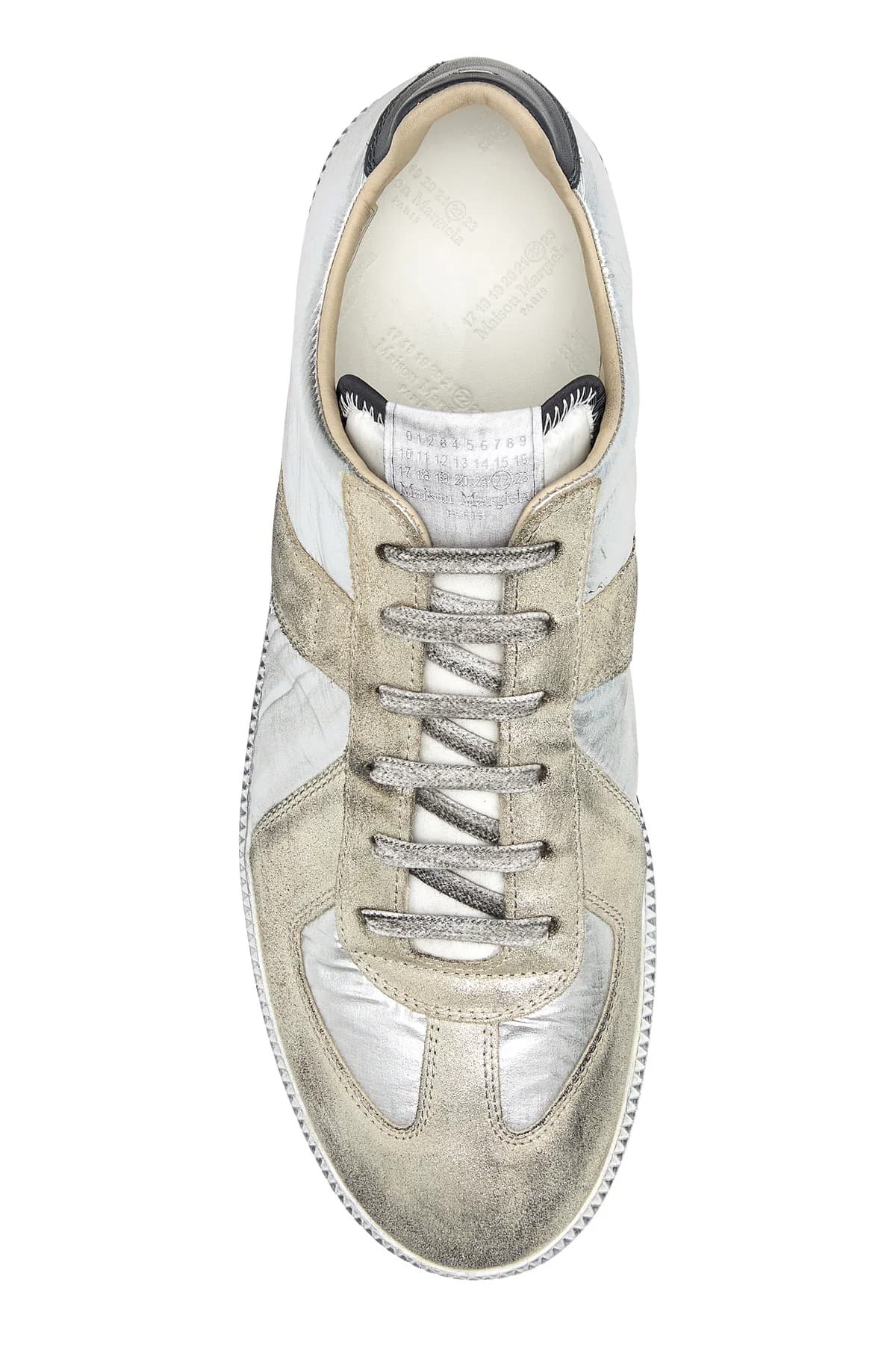 Maison Margiela Replica Sneakers Uomo in Pelle Argento