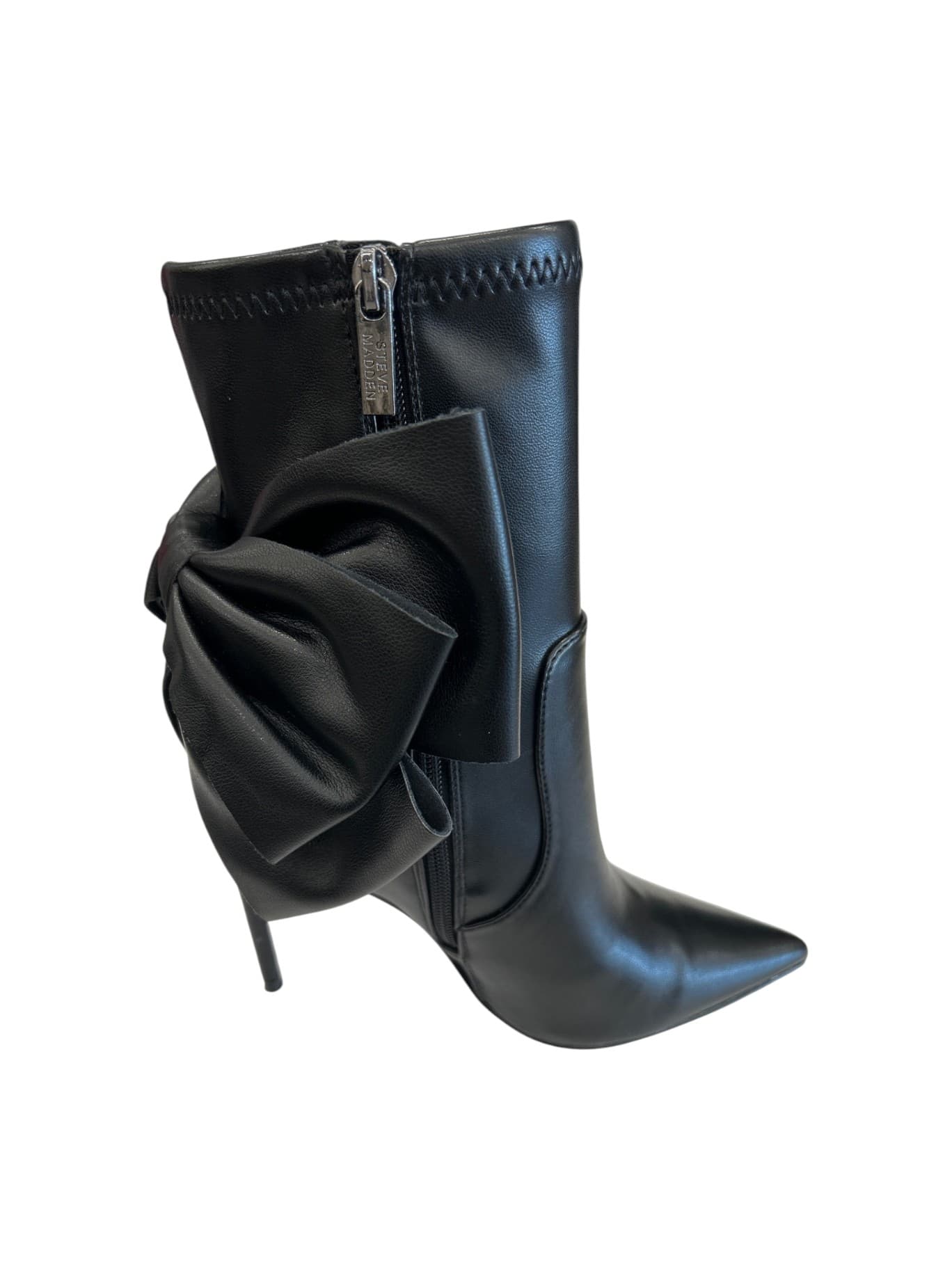 STEVE MADDEN Tronchetto Nero con Fiocco e Tacco Stiletto
