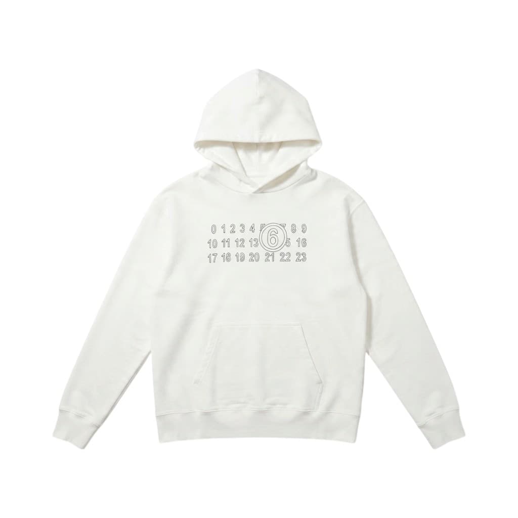 MM6 Maison Margiela Felpa Bianca con Stampa Grafica
