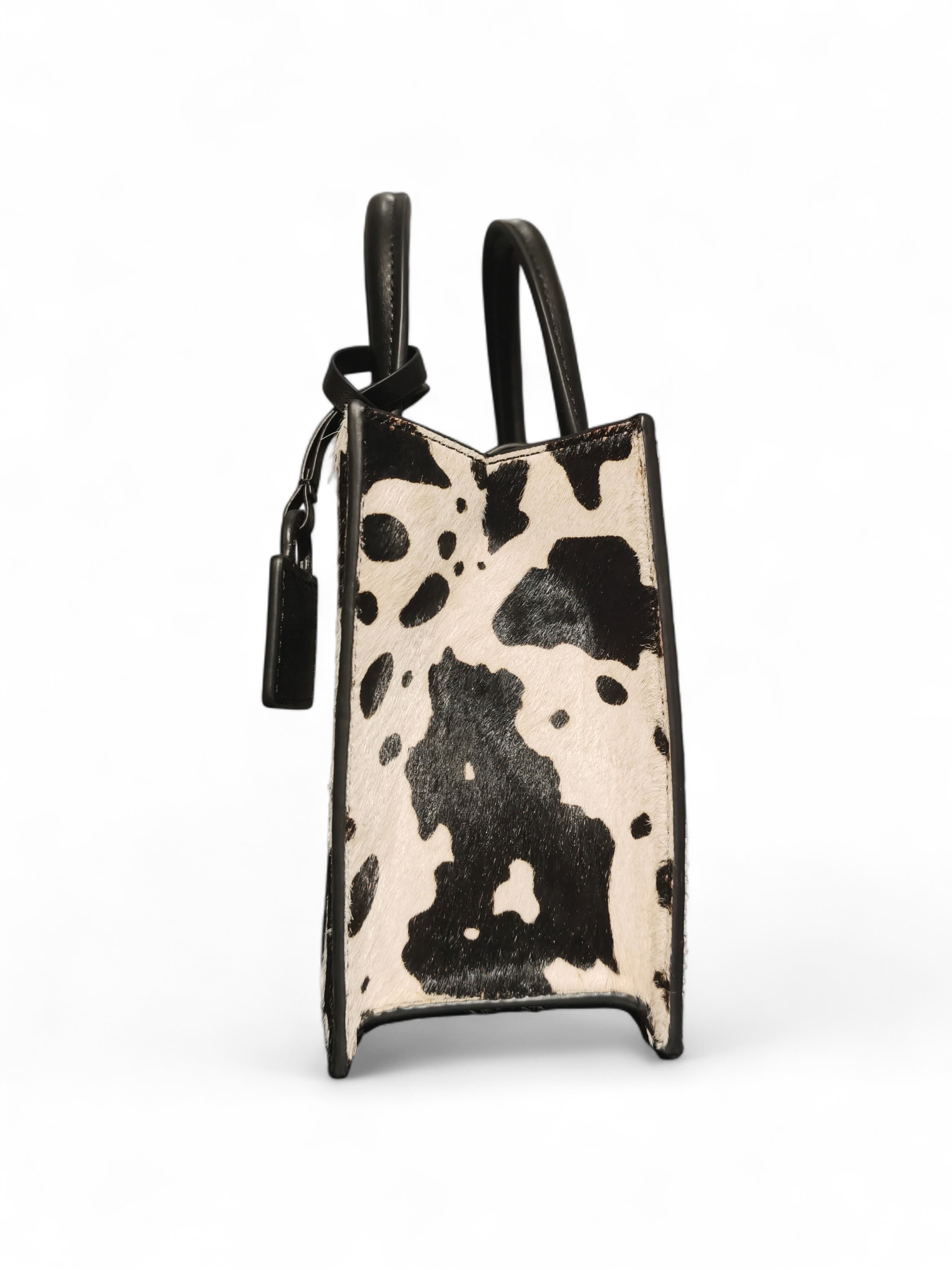 MC2 Saint Barth Borsa a Mano in Cavallino Bianco e Nero