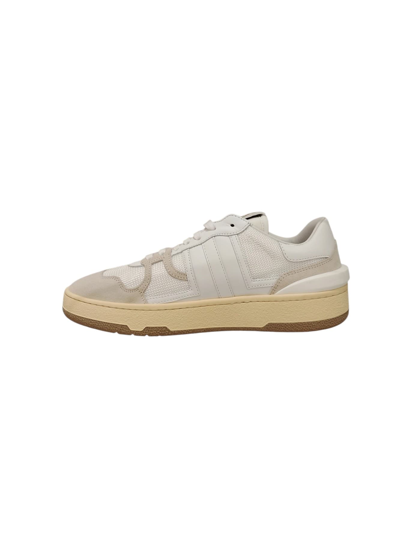 LANVIN Sneakers Donna in Bianco con Dettagli in Camoscio e Suola Gommata