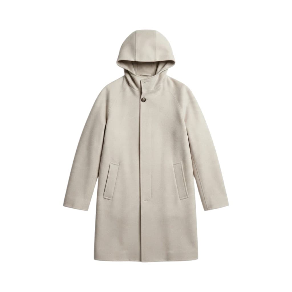 Kired Giacca Cappotto in Sabbia e Te con Cappuccio