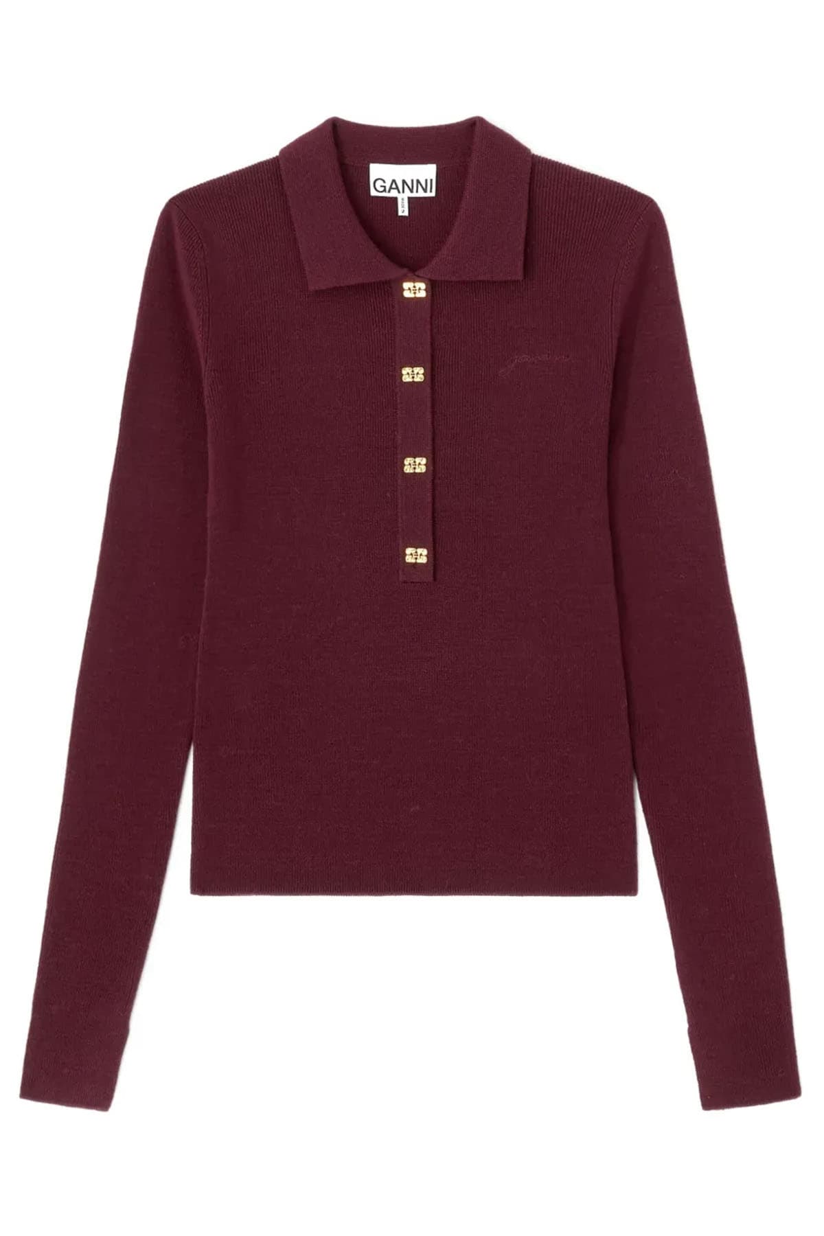 GANNI T-shirts and Polos Bordeaux