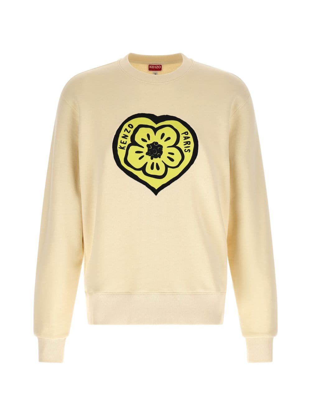 Kenzo sweatshirt print heart man beige