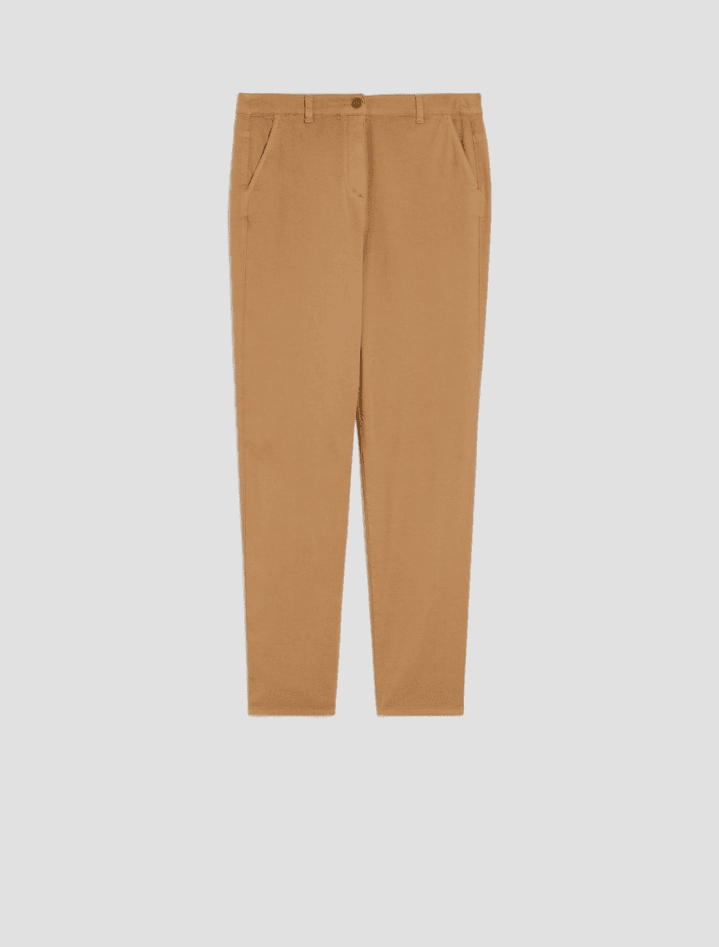 cotton pique trousers woman camel