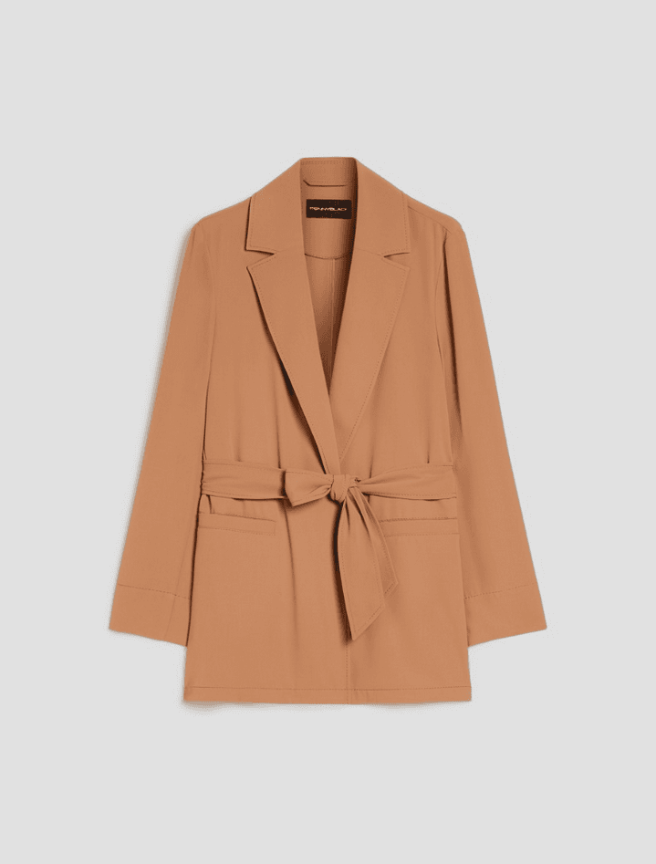 Fluid blazer with leather belt