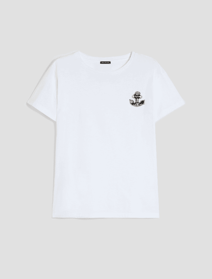 t-shirt in white cotton jersey