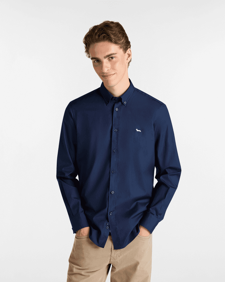 essential cotton shirt dark blue