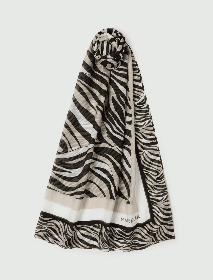 scarf mixed silk woman beige