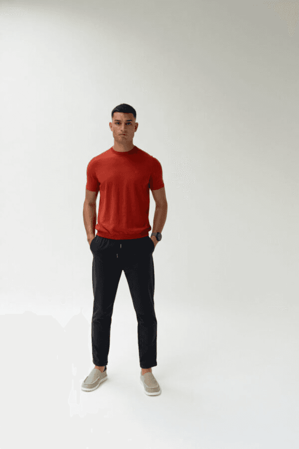 blue men's trousers
