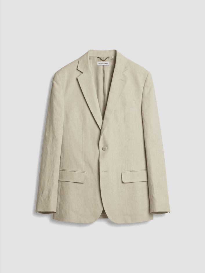 mixed linen man safari jacket