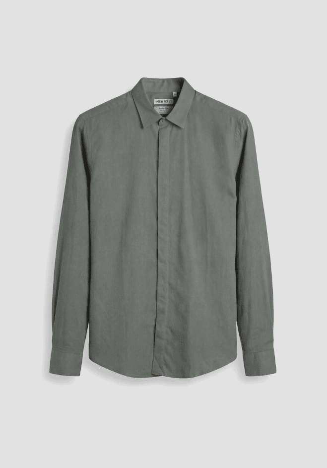 regular fit man green agave shirt