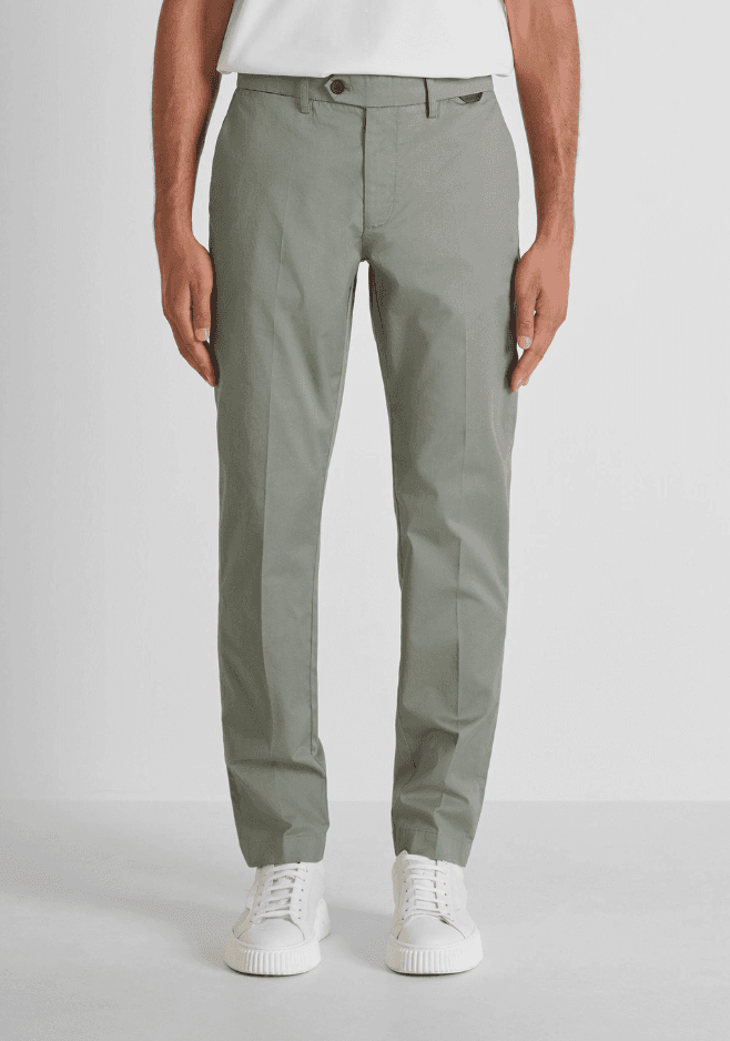 slim fit men green agave trousers