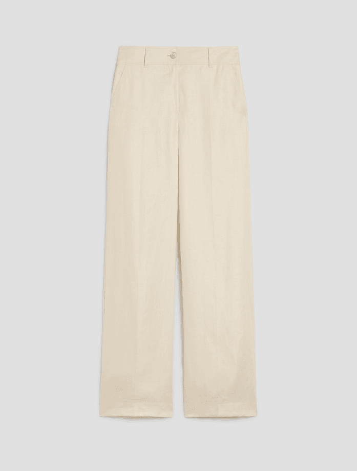 wide women's pants white wool