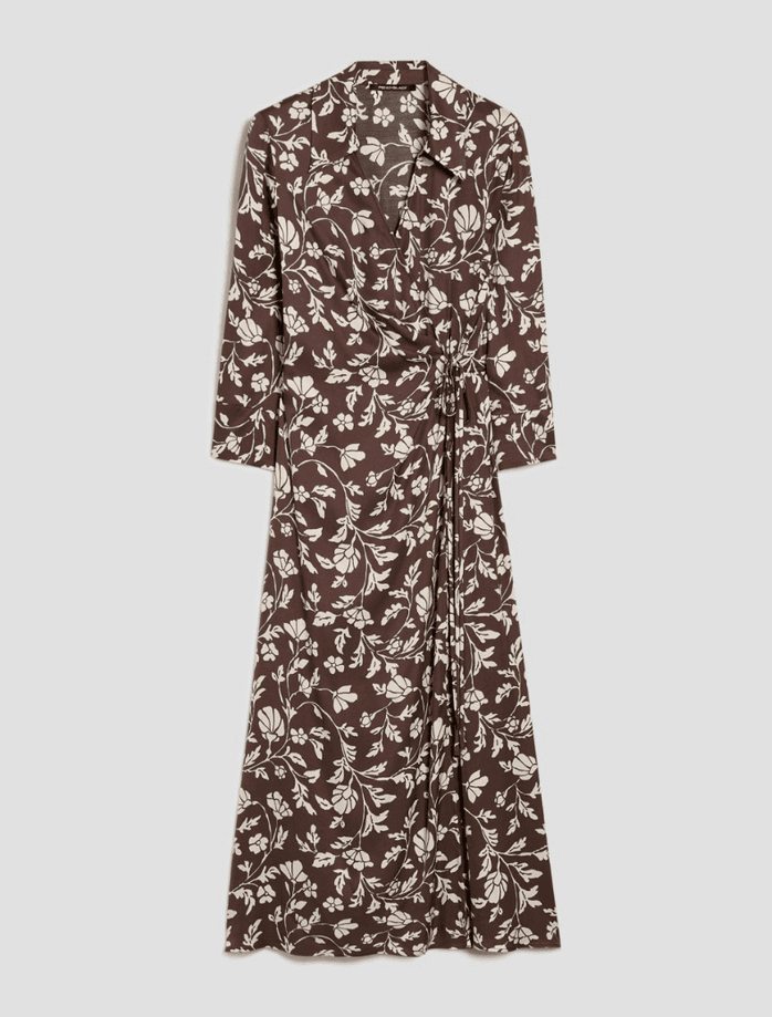 women's dress in chocolate twill