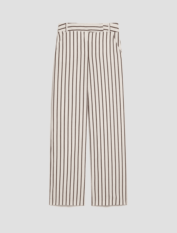 trousers wide ivory woman
