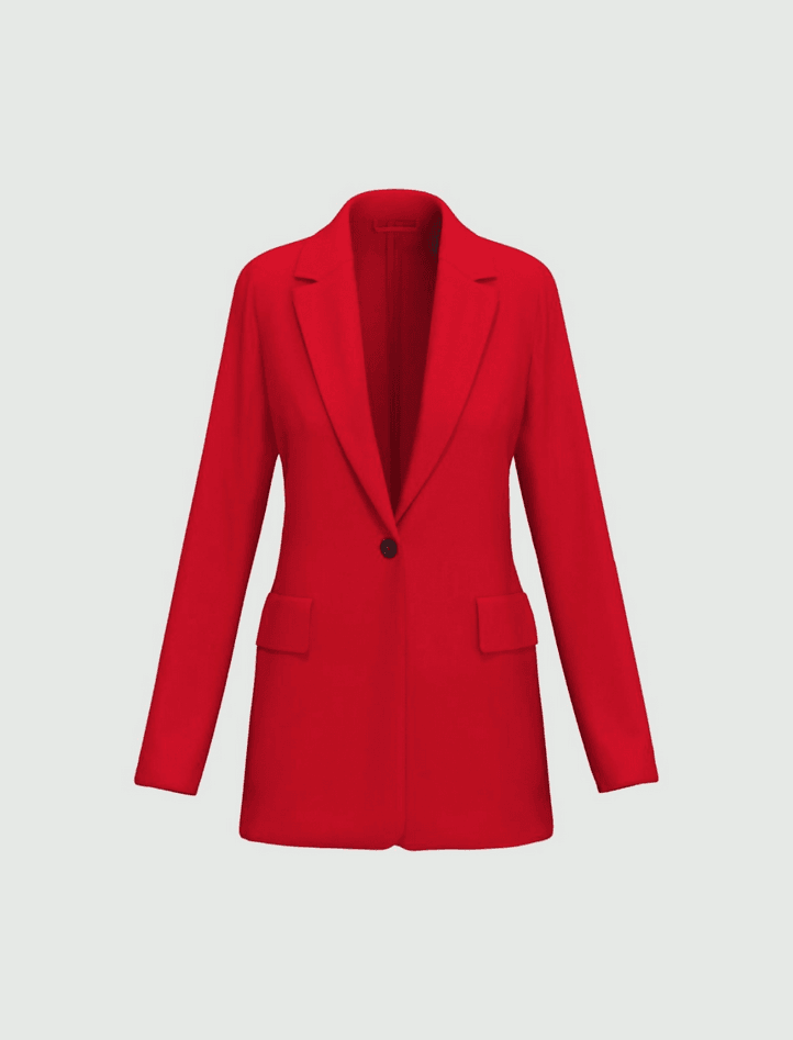 red woman single-breasted jacket