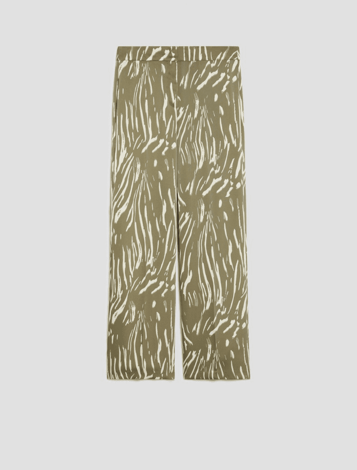 Women's double satin trousers green