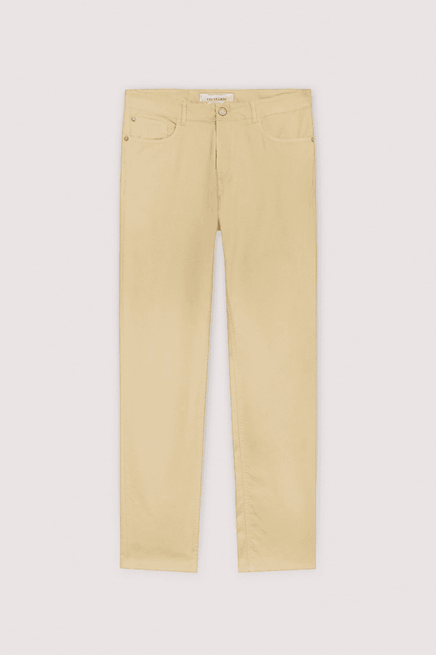 pants slim fit man beige