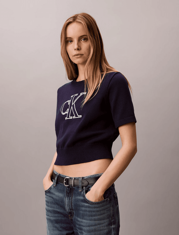 knitted woman evening blue