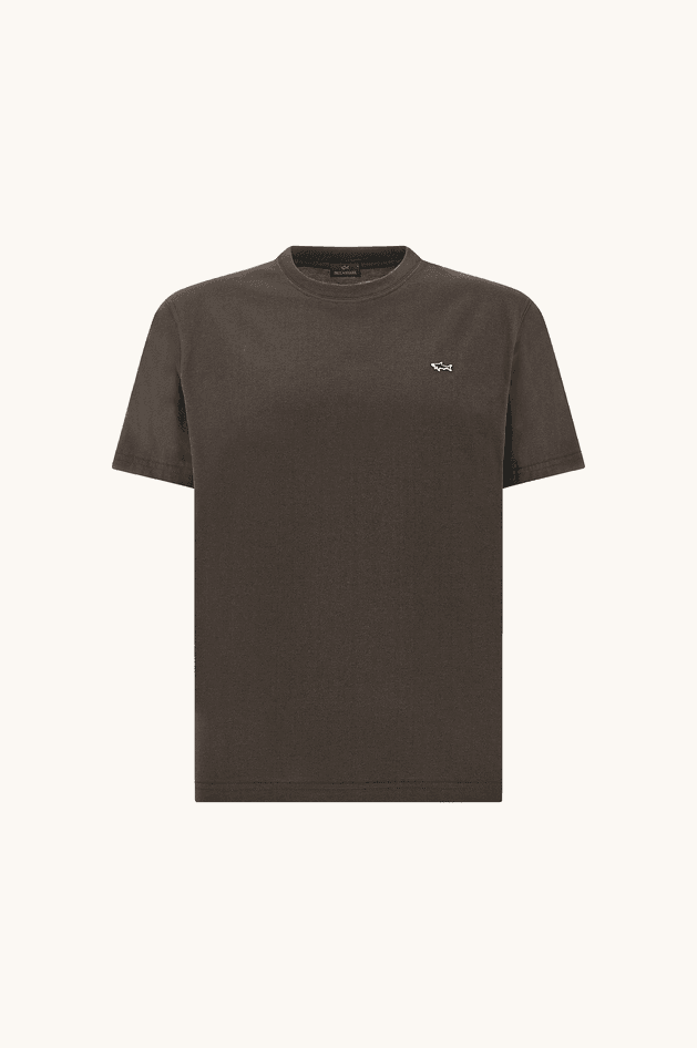 t-shirt in cotton jersey man brown