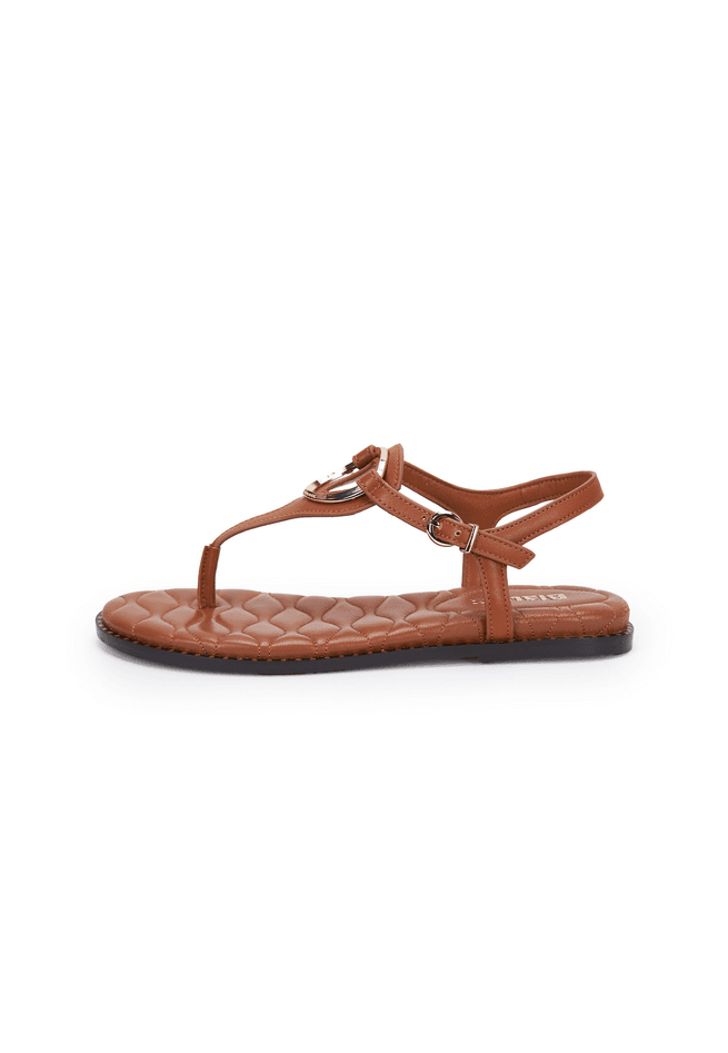 Sandal woman cognac