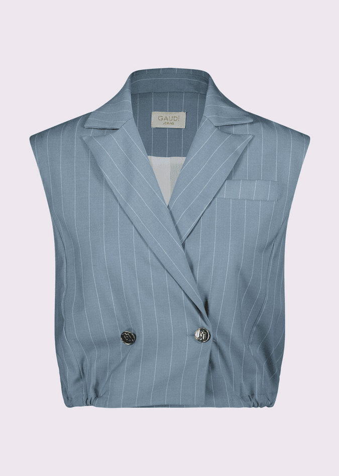 double-breasted vest woman blue