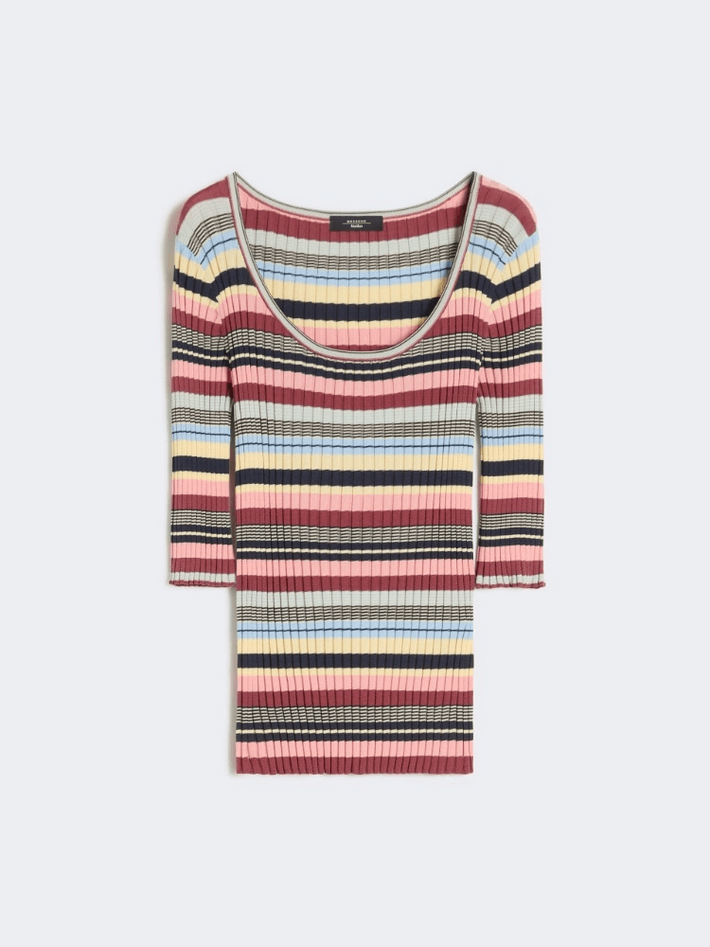multicolor woman ribbed mesh