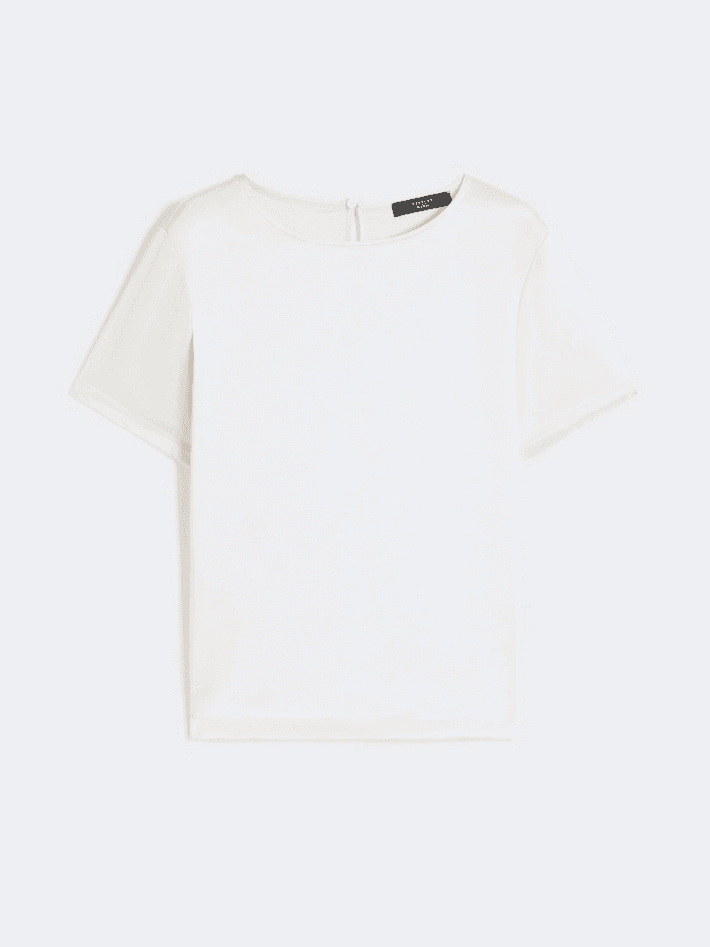 t-shirt in satin woman ecru